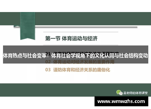 体育热点与社会变革：体育社会学视角下的文化认同与社会结构变动